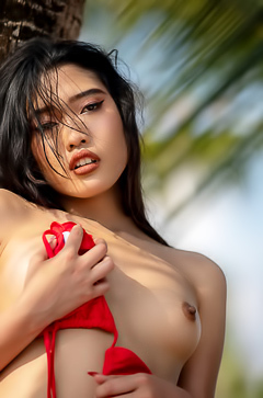 Minari Struts Her Exotic Bikini Tease Beneath The Thai Sun